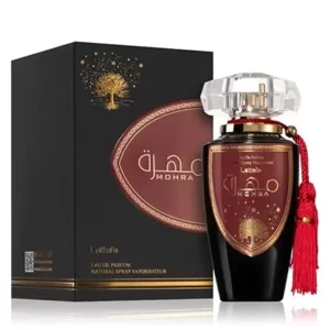 Frasco e embalagem do Perfume Árabe Mohra