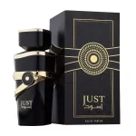 Frasco e embalagem do perfume arabe Just Aswad