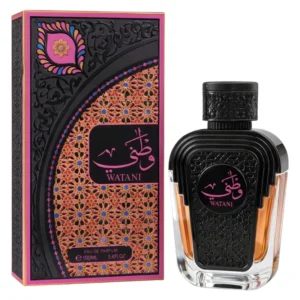 Al Wataniah Watani Pink frasco e embalagem EDP 100ml