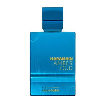Amber Oud Aqua Dubai • Frasco e Embalagem Al Haramain Amber Oud Aqua Dubai Extrait de Parfum 100ml unissex