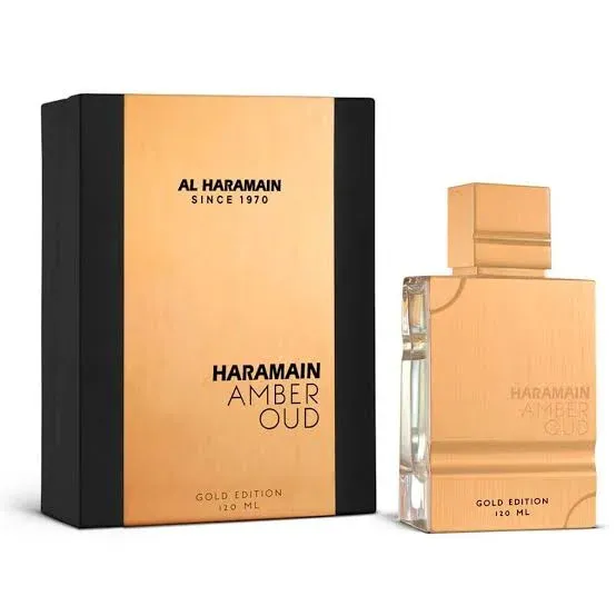 Frasco e embalagem Al Haramain Amber Oud Gold Edition
