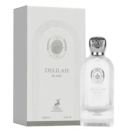 Delilah Blanc • Frasco e Embalagem Frasco e embalagem do Maison Alhambra Delilah Blanc