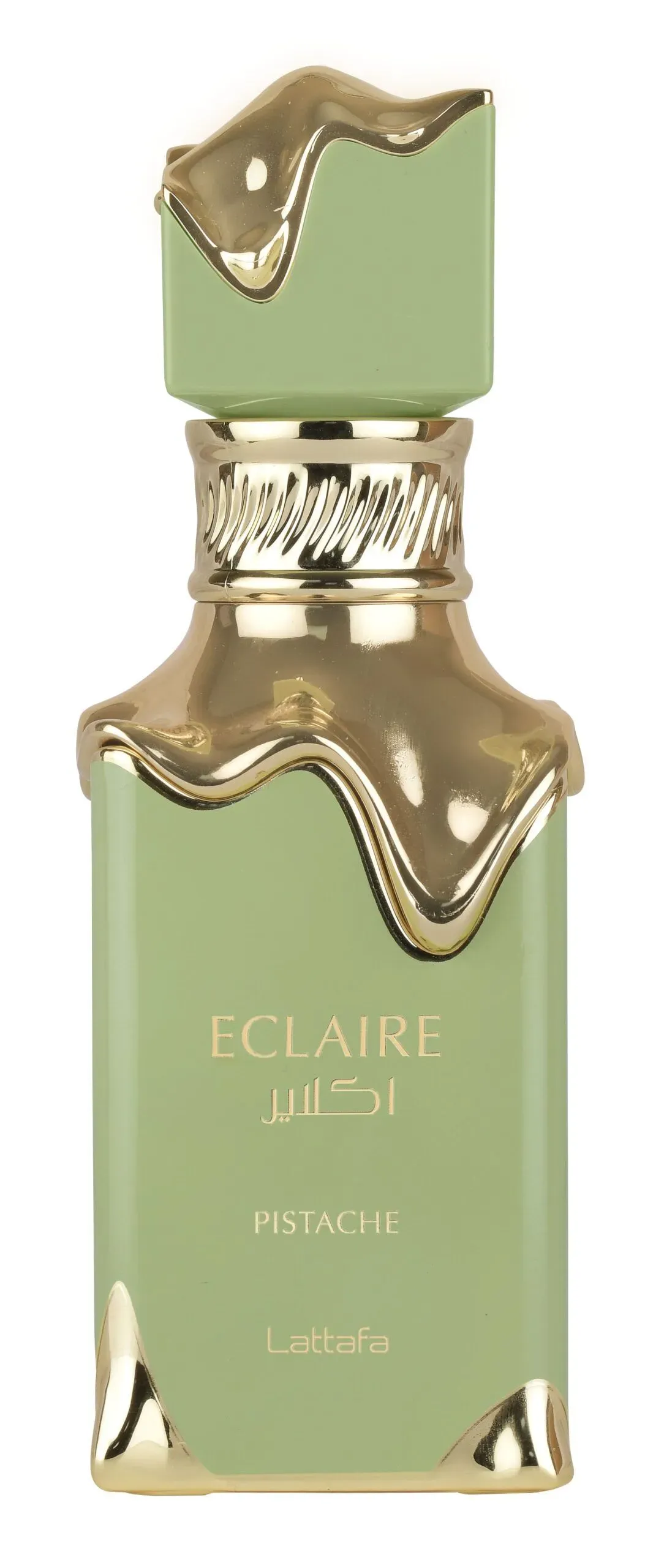 Eclaire-Pistache-Bottle-copy-scaled_07_09_2026 Frasco Lattafa Eclaire Pistache EDP 100ml unissex gourmand de pistache e baunilha.