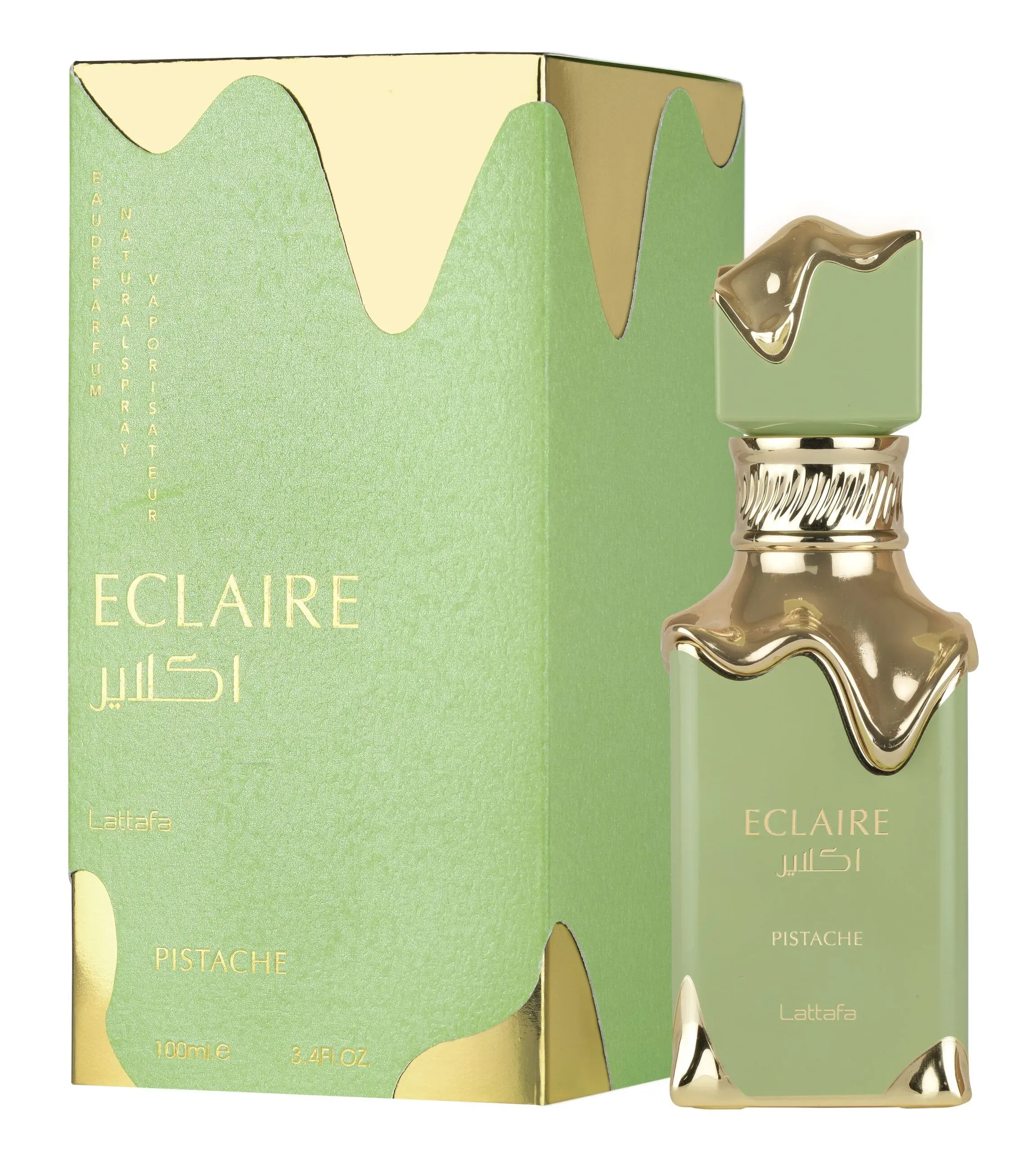 Eclaire-Pistache-copy-scaled_07_09_2026 Frasco e embalagem Lattafa Eclaire Pistache EDP 100ml unissex.