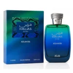 Frasco e embalagem do perfume masculino Rasasi Hawas Atlantis EDP 100ml.