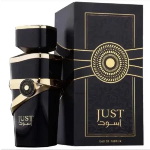 Frasco e embalagem Fragrance World Just Aswad Black