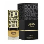Frasco e embalagem do Jasoor EDP 100ml da Lattafa