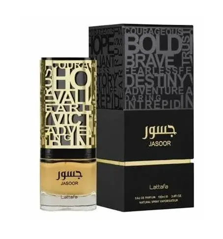 Lattafa Jasoor • Frasco e Embalagem Frasco e embalagem do Jasoor EDP 100ml da Lattafa