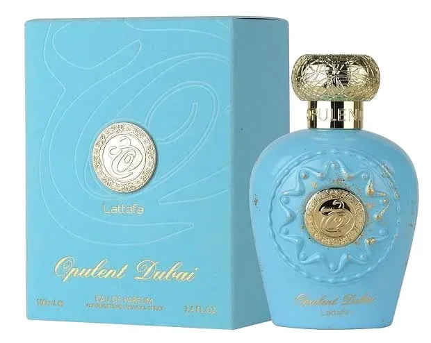 Lattafa Opulent Dubai • Frasco e Embalagem Frasco e embalagem do perfume unissex Lattafa Opulent Dubai EDP 100ml.