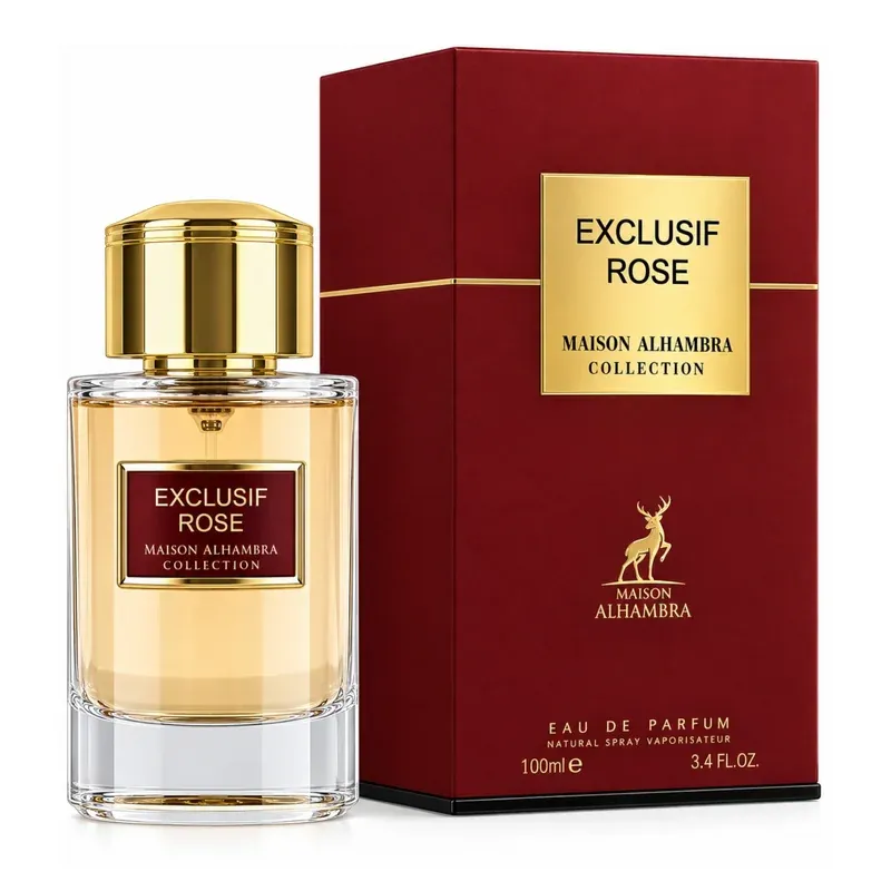 Maison Alhambra Exclusif Rose • Frasco e Embalagem Maison Alhambra Exclusif Rose frasco e embalagem EDP 100ml
