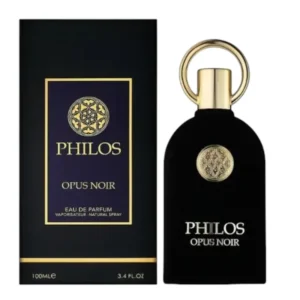 Maison Alhambra Philos Opus Noir frasco e embalagem EDP 100ml