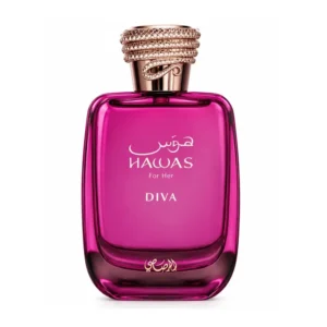 Frasco do perfume feminino Rasasi Hawas Diva Eau de Parfum 100ml.