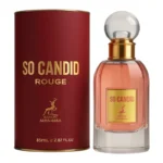 Frasco e embalagem do Maison Alhambra So Candid Rouge Eau de Parfum 85ml.