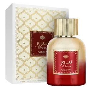 Frasco e embalagem Al Wataniah Suroor EDP 100ml unissex.